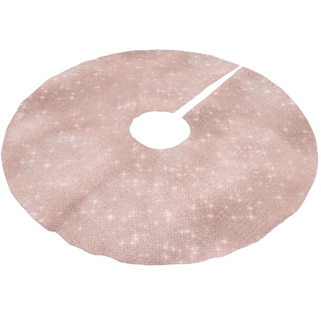Blush Pink Sparkle Brushed Polyester Tree Skirt (Angled)