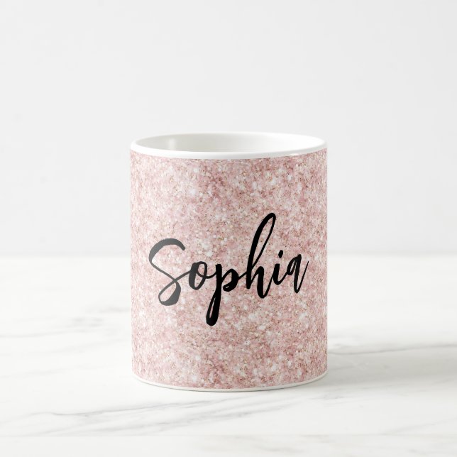 Blush Pink Sparkle Glitter  Coffee Mug (Center)