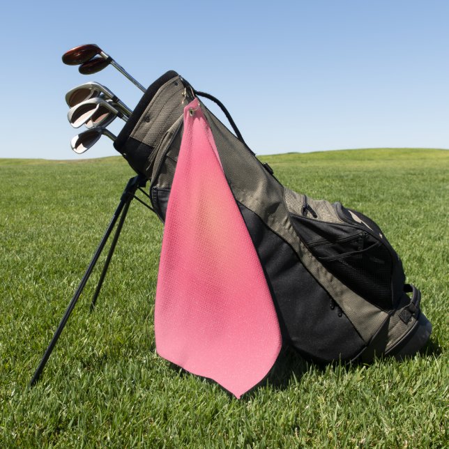 Blush Pink Sparkle Golf Towel with Hook (Green)