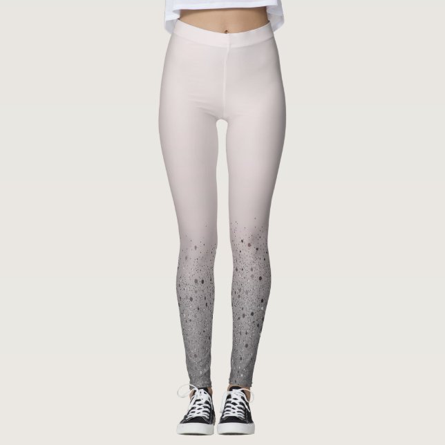 Blush Pink Sparkly Sparkle Glitter Leggings (Front)