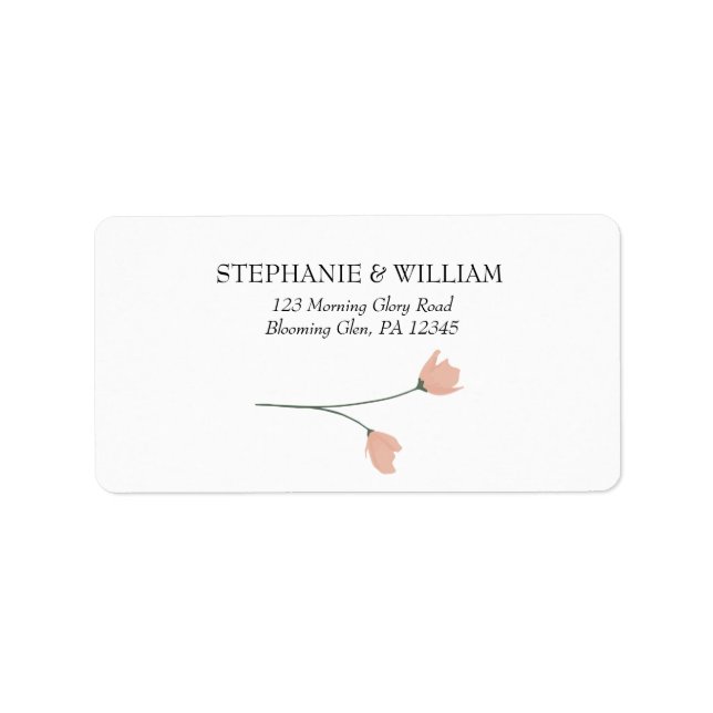 Blush Pink Spring Flower Return Address Label (Front)