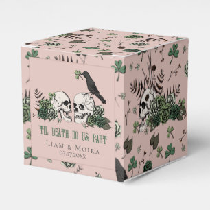 Blush Pink St. Patricks Floral Skull Irish Wedding Favour Box