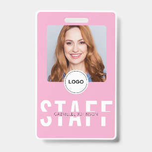 Blush Pink Staff Photo ID Business Badge