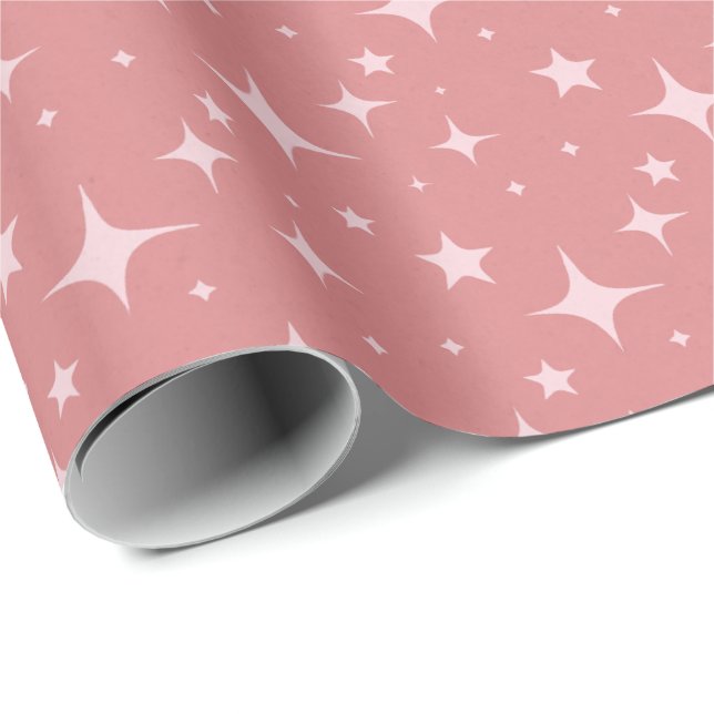Blush Pink Stardust Gift Wrap – Soft Rose Colour (Roll Corner)