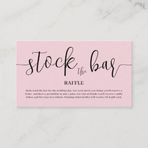 Blush Pink Stock the bar Bridal Shower  Enclosure Card