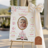 Blush Pink Storybook 1st Birthday Photo Milestone