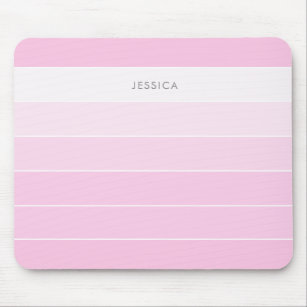 Blush Pink Stripe Chic and Elegant Mouse Pad