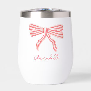 Blush pink striped bows coquette aesthetic