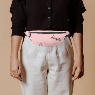 Blush Pink Stylised Bridesmaid Name Bum Bags