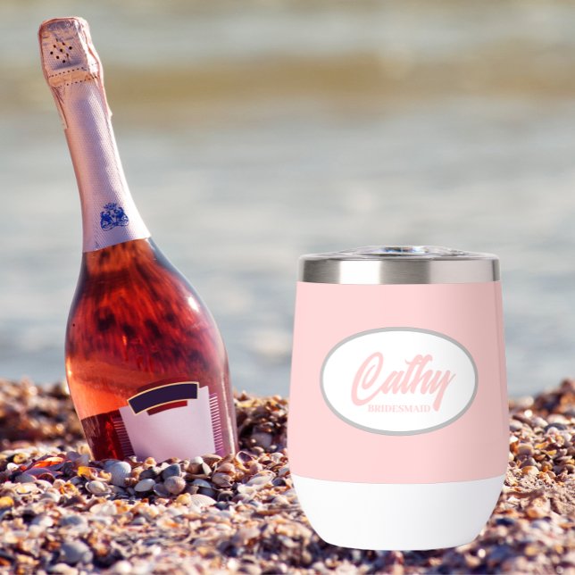 Blush Pink Stylised Name Wedding Bridesmaid (In Situ Beach)