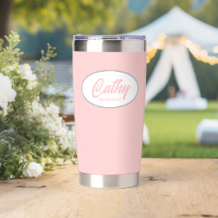 Blush Pink Stylised Wedding Bridesmaid Insulated Tumbler