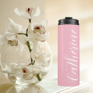 Blush Pink Stylised Wedding Bridesmaid Thermal Tumbler