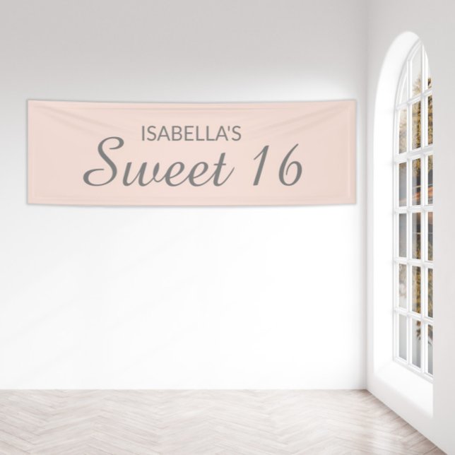 Blush Pink Sweet 16 Banner (Creator Uploaded)