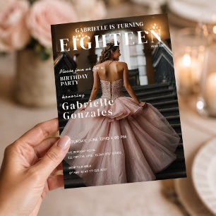 Blush Pink Sweet 18 Magazine Style Invitation