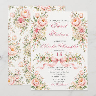 Blush Pink Sweet Sixteen Invitation