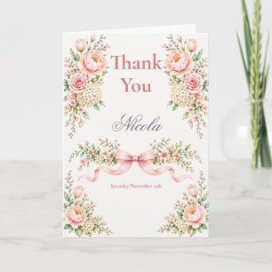 Blush Pink Sweet Sixteen Thank You Card