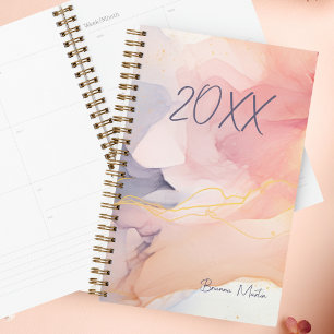 Blush Pink Swirl   Custom Name Women's Planner