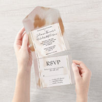 Blush Pink Tan Southwest Faux Cowhide Wedding
