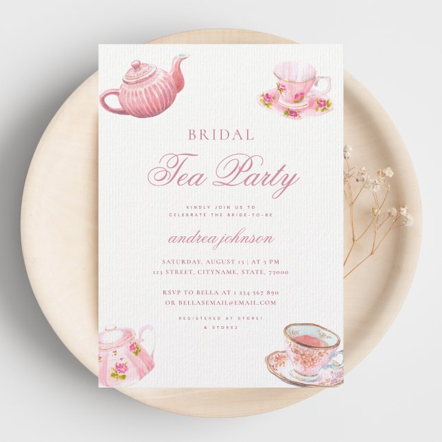Blush Pink Tea Party Bridal Shower  Invitation (Creator Uploaded)