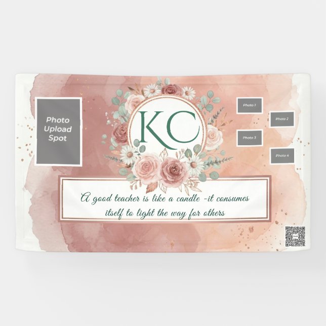 Blush Pink Teacher Appreciation Photo Banner (Horizontal)