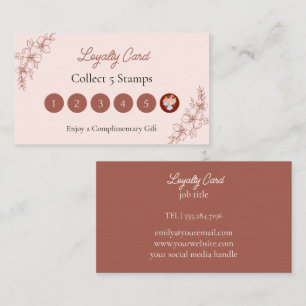 Blush Pink Terracotta Floral Loyalty Card