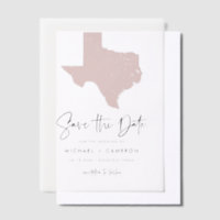Blush Pink Texas Map Minimalist Save the Date