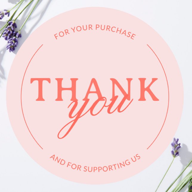 Blush Pink Thank you Feminine Minimalist Sticker (Creator Uploaded)