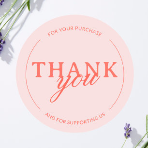 Blush Pink Thank you Feminine Minimalist Sticker