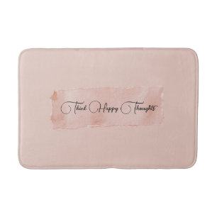 Blush Pink Think Happy Thoughts Bath Mat