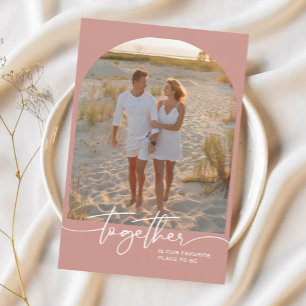 Blush Pink Together Typography Couple Valentine Card