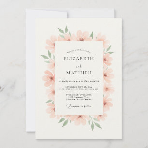 Blush Pink Tranquil Spring Wedding Invitation