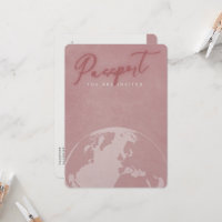 Blush pink travel passport bridal shower
