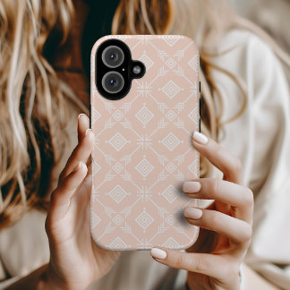 Blush Pink Trendy Arrow Tribal Print iPhone 16 Case