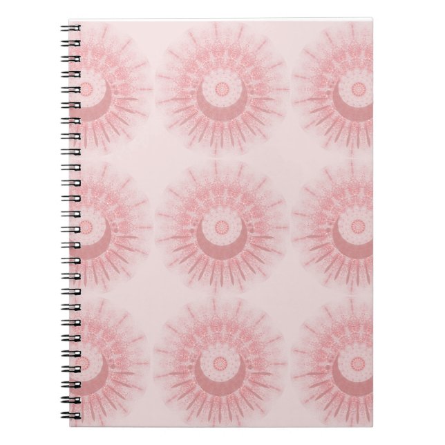 Blush Pink Tribal Boho Pattern Journal Notebook (Front)