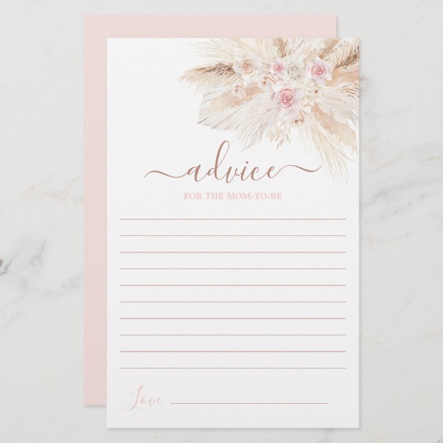  Blush pink Tropical Advice for the Mum To Be card (Front/Back)