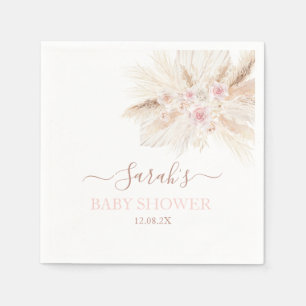 Blush pink Tropical Baby Shower Napkins