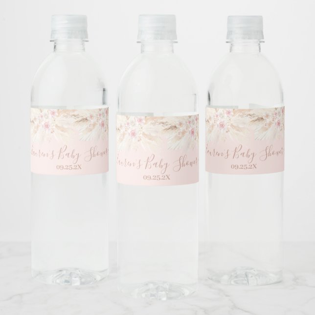  Blush pink Tropical Food and Beverage Label Set (Bottles)