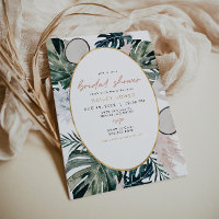 Blush Pink Tropical Palm Pampas Bridal Shower Invi