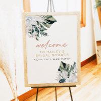 Blush Pink Tropical Palm Pampas Bridal Shower Post