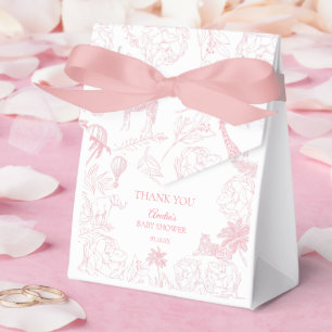 Blush Pink Tropical Safari Animals Baby Shower Favour Box