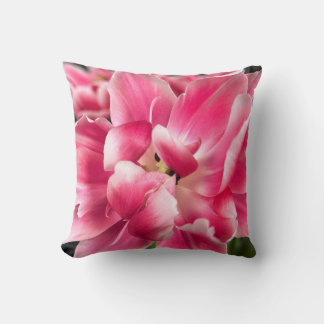 Blush Pink Tulip Floral Photo Throw Cushion