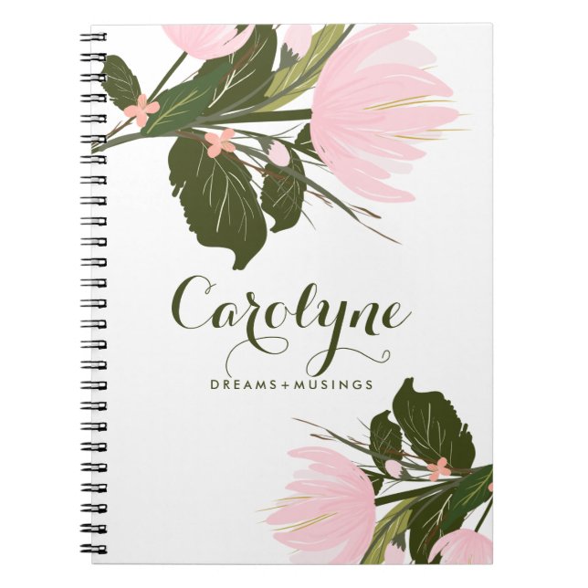 Blush Pink Tulips Personalised Notebook (Front)