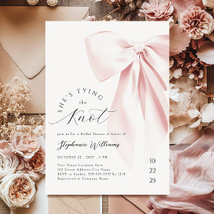 Blush Pink Tying the Knot Bridal Shower Invitation