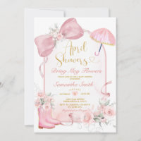 Blush Pink Umbrella April Showers Bow Baby Shower
