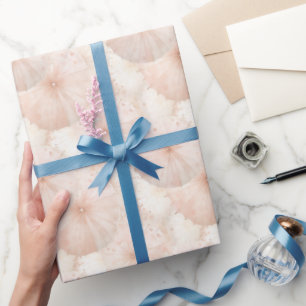 Blush Pink Umbrellas Birthday Wrapping Paper