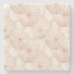Blush Pink Umbrellas Stone Coaster