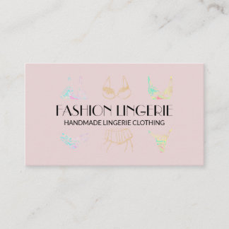 Blush Pink Underwear Girly shop Lingerie Clothing Business Card