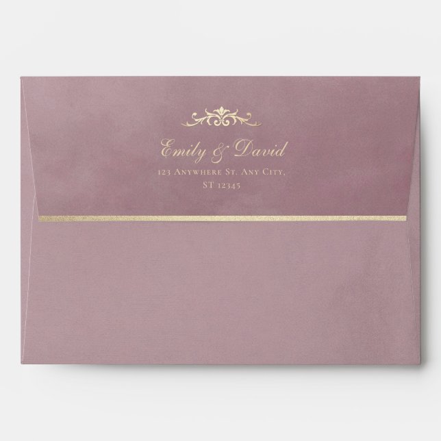 Blush Pink Velvet Texture Wedding Envelope (Back (Top Flap))