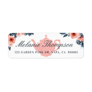 Blush Pink Vintage Tea Pot & Floral Pink Flowers