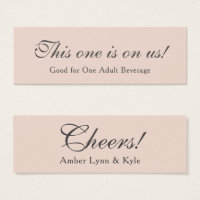 Blush Pink w/ Editable Script, Drink Tickets